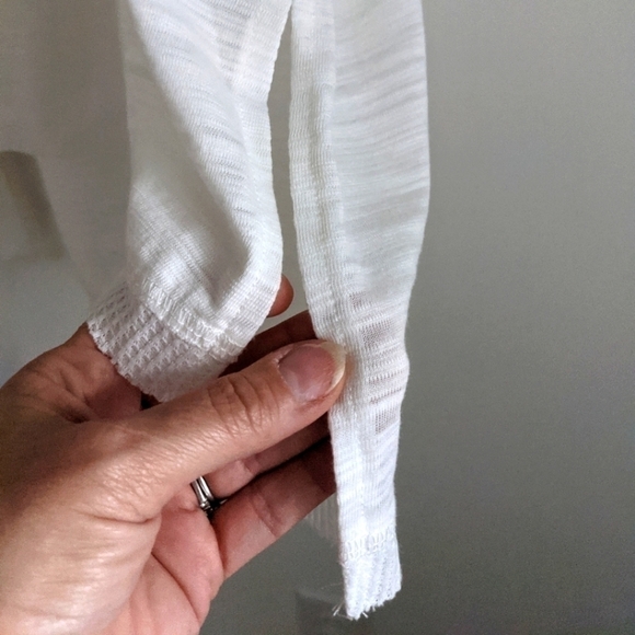 Nwot Umgee Mixed Fabric White Tunic Tee Shirt L - Picture 5 of 13